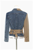 DRC Two-Tone Belted Blazer Denim Jacket