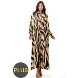 Plus Size Maxi Shirt Dress: 090 / 1X