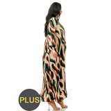 Plus Size Maxi Shirt Dress: 090 / 1X