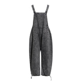 BEBLESSED - SUPER BAGGY ACID VINTAGE WASH DENIM JUMPSUIT HALEM PANTS