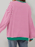 Contrast Striped Long Sleeve Sweatshirt