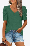 V-Neck Puff Sleeve Tee