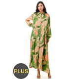 Plus Size Maxi Shirt Dress: 090 / 2X