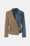 DRC Two-Tone Belted Blazer Denim Jacket