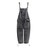 BEBLESSED - SUPER BAGGY ACID VINTAGE WASH DENIM JUMPSUIT HALEM PANTS