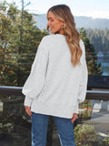 Slit Round Neck Long Sleeve Sweatshirt