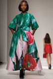N by Nancy - A93069 DRESS (GREEN, YELLOW): YELLOW / XXL