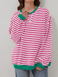 Contrast Striped Long Sleeve Sweatshirt