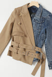 DRC Two-Tone Belted Blazer Denim Jacket