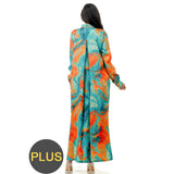 Plus Size Maxi Shirt Dress: 090 / 2X