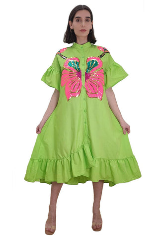 N by Nancy - S2175 DRESS (GRN, WHT)