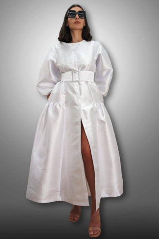 C3175 WHITE DRESS: WHITE / XL