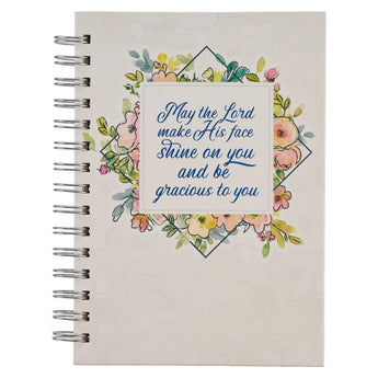 Christian Art Gifts - May His Face Shine Upon You Large Wirebound Journal - Numbers 6:24