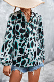 Printed Tie Neck Puff Sleeve Blouse