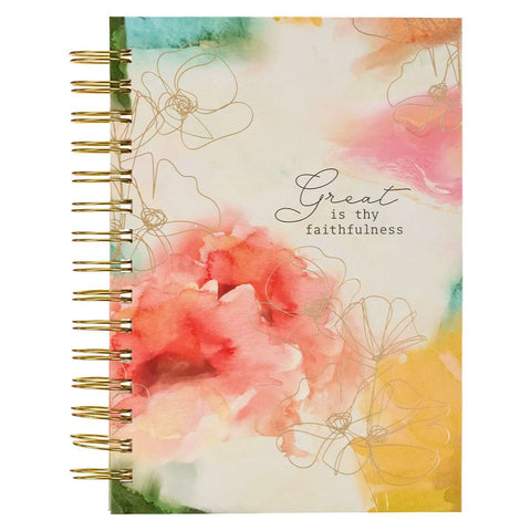 Christian Art Gifts - Faithfulness Pastel Watercolor Wirebound Journal