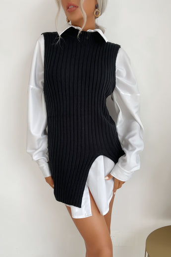 Slit Hem Sweater Vest