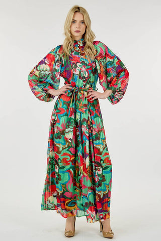 CQBYCQ - FLORAL PRINT BUBBLE SLEEVE DRESS