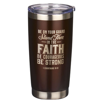 Christian Art Gifts - Stand Firm Brown Stainless Steel Coffee Mug