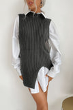 Slit Hem Sweater Vest