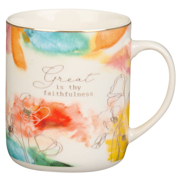 Christian Art Gifts - Faithfulness Pastel Meadow Ceramic Coffee Mug